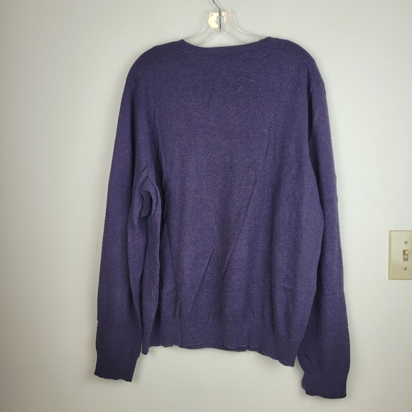 Marc Anthony Purple Cashmere Cotton V Neck Soft Cozy Mens Sweater office prep XL - Picture 2 of 9